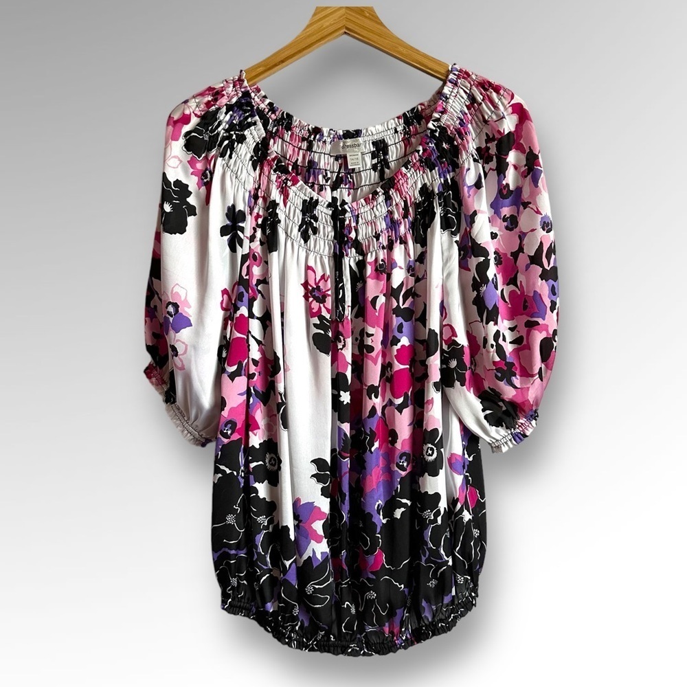 Dress Barn Blouse Floral Design Sz 14/16 - Picture 1 of 7